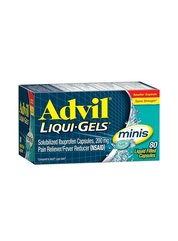 Advil Liqui-Gels Minis Pain Relievers and Fever Reducer Liquid Filled Capsules, 200 Mg Ibuprofen, 80 Count