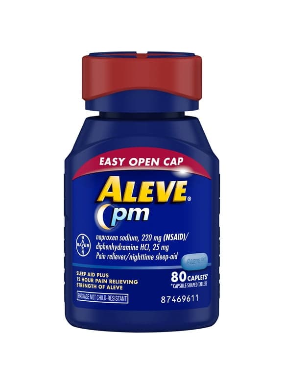 Aleve PM Easy Open Cap Caplets, Pain Reliever - 80 Count