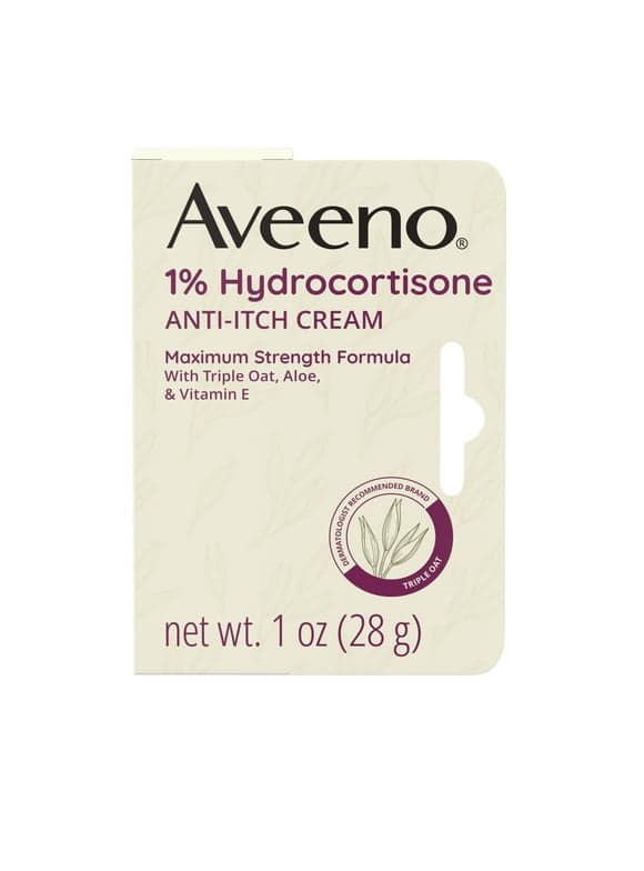 Aveeno Maximum Strength 1% Hydrocortisone Anti-Itch Cream, Triple Oat