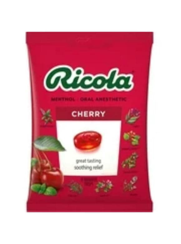 Ricola Cherry Throat Drops | Delicious Throat Refreshment & Oral Anesthetic, 19 Count