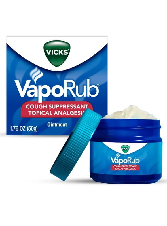 Vicks VapoRub, Topical Chest Rub & Analgesic Ointment, over-the-Counter Medicine, 1.76 oz