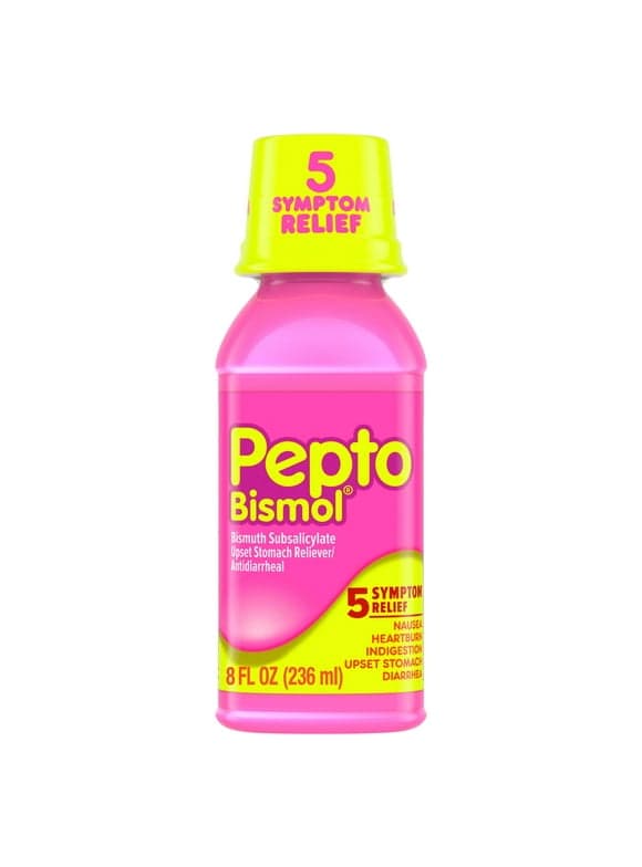 Pepto Bismol Liquid for Upset Stomach and Diarrhea Relief, Over-The-Counter Medicine, 8 oz