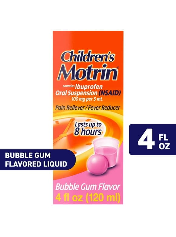 Children's Motrin Ibuprofen Kids Medicine, Bubblegum Flavor, 4 fl. oz