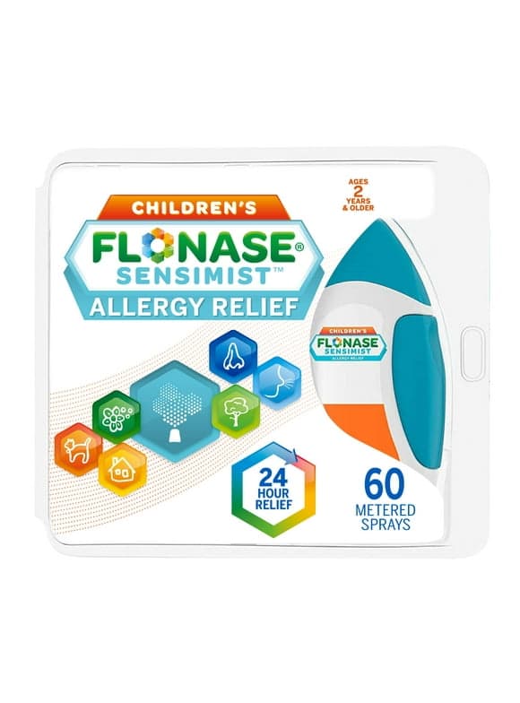 Flonase Sensimist Children's Decongestant Allergy Relief Medicine Nasal Spray, Gentle Mist, 60 Sprays